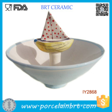 Wholesale Children Snack Ceramic Candy Boat Bowl